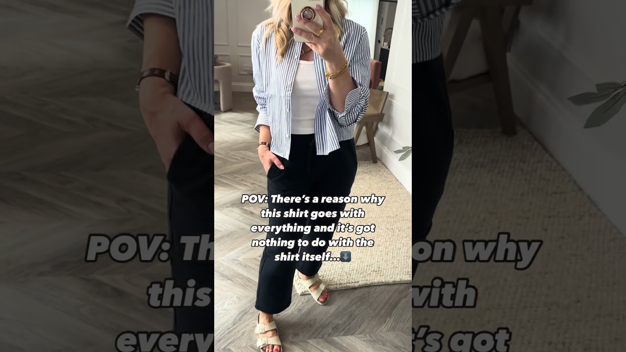 Why does this shirt goes with everything? Hint – it’s got nothing to do with the shirt!  #style