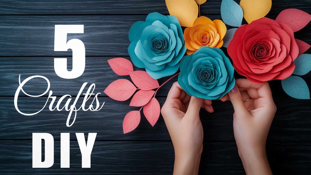 5 IDEAS 💥 Easy Paper Decoration Ideas Paper Flowers