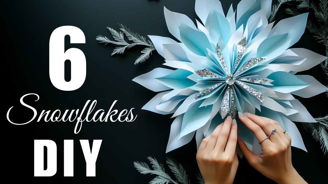 6 DIY Christmas Crafts ❄️ 3D Paper Snowflake Christmas decorations