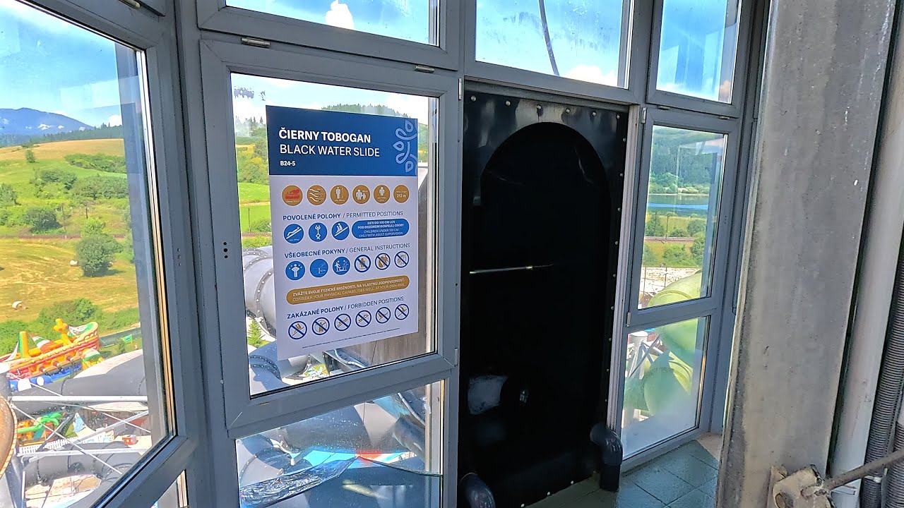 Black Water Slide 💦 at Waterpark Park Bešeňová 🇸🇰