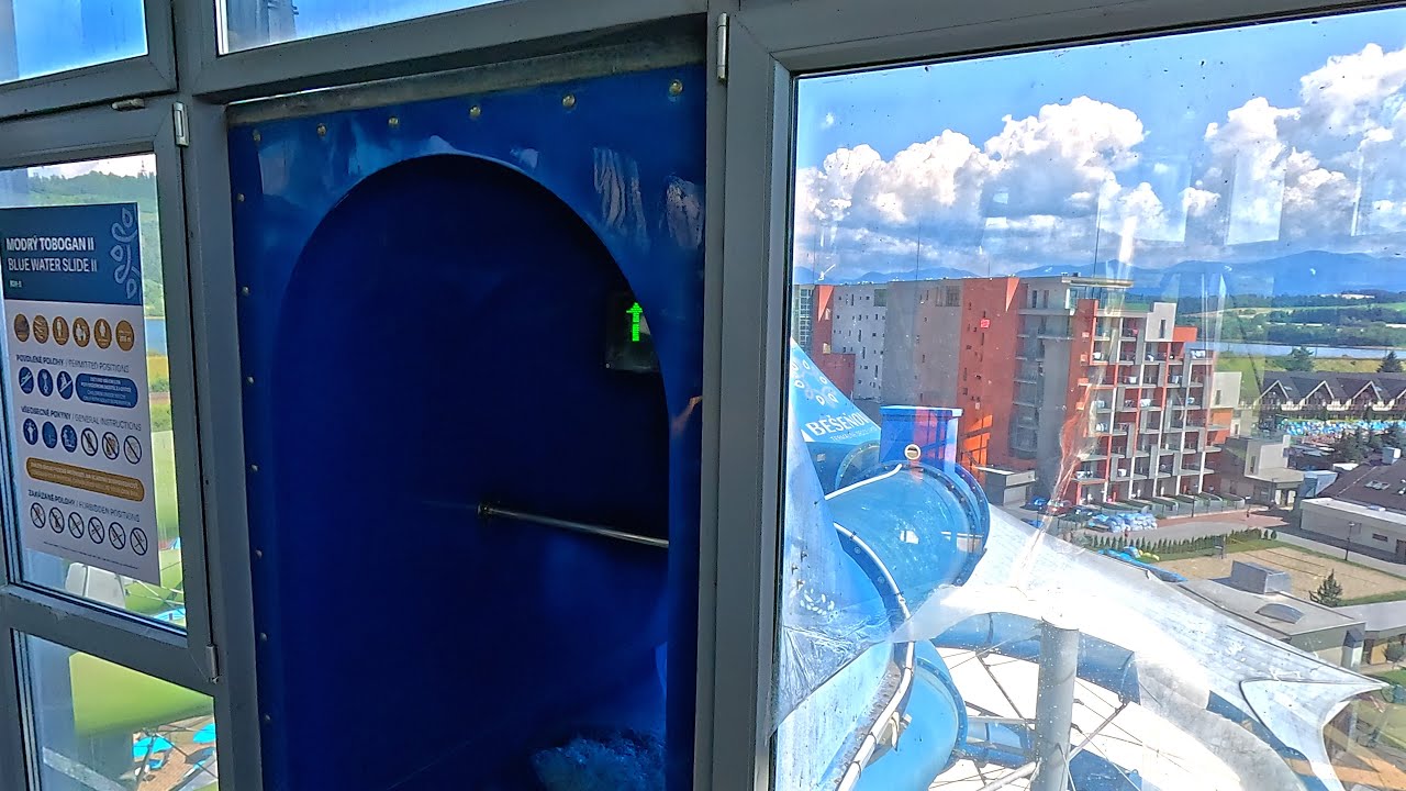 Blue 2 Water Slide 💦 at Waterpark Park Bešeňová 🇸🇰