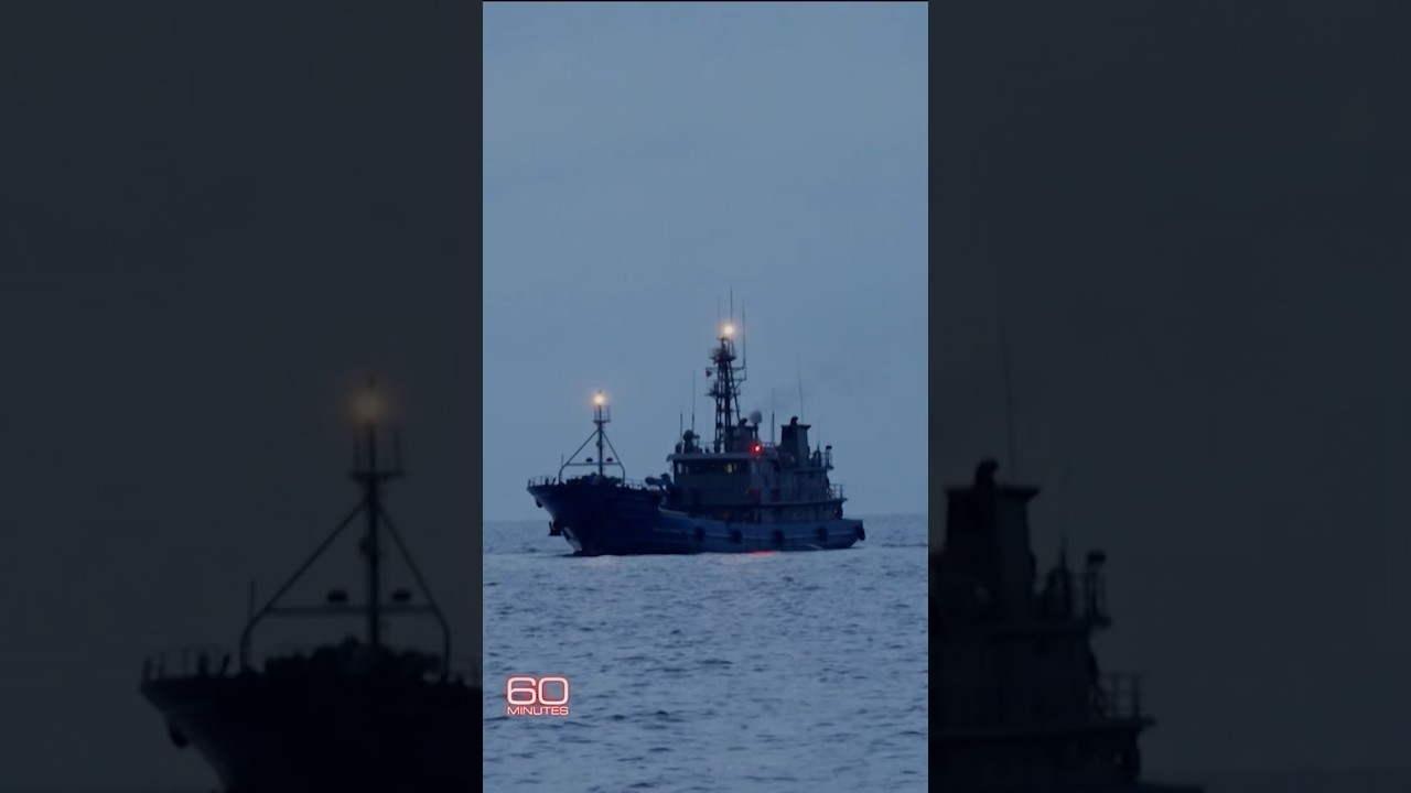 Chinese vessels surround Philippine ship with 60 Minutes crew on board #shorts