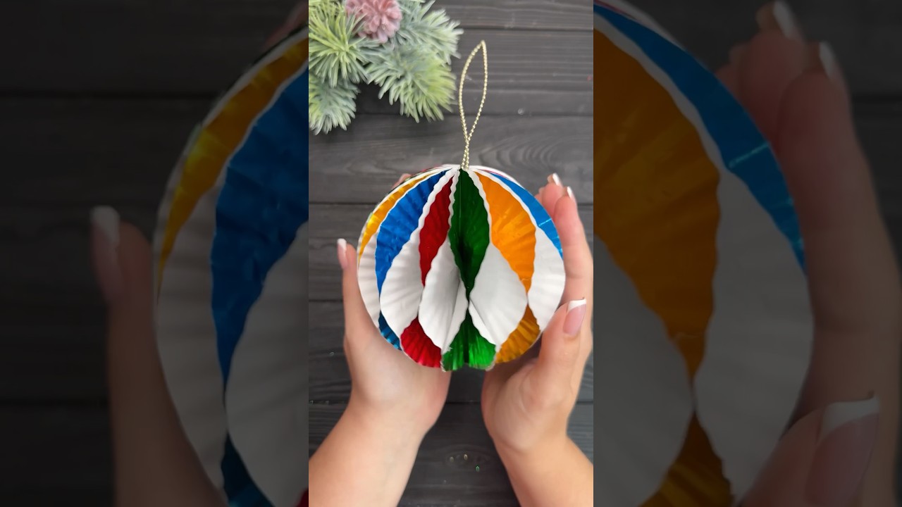 Create Christmas Ornaments with Just Cupcake Liners! #shorts