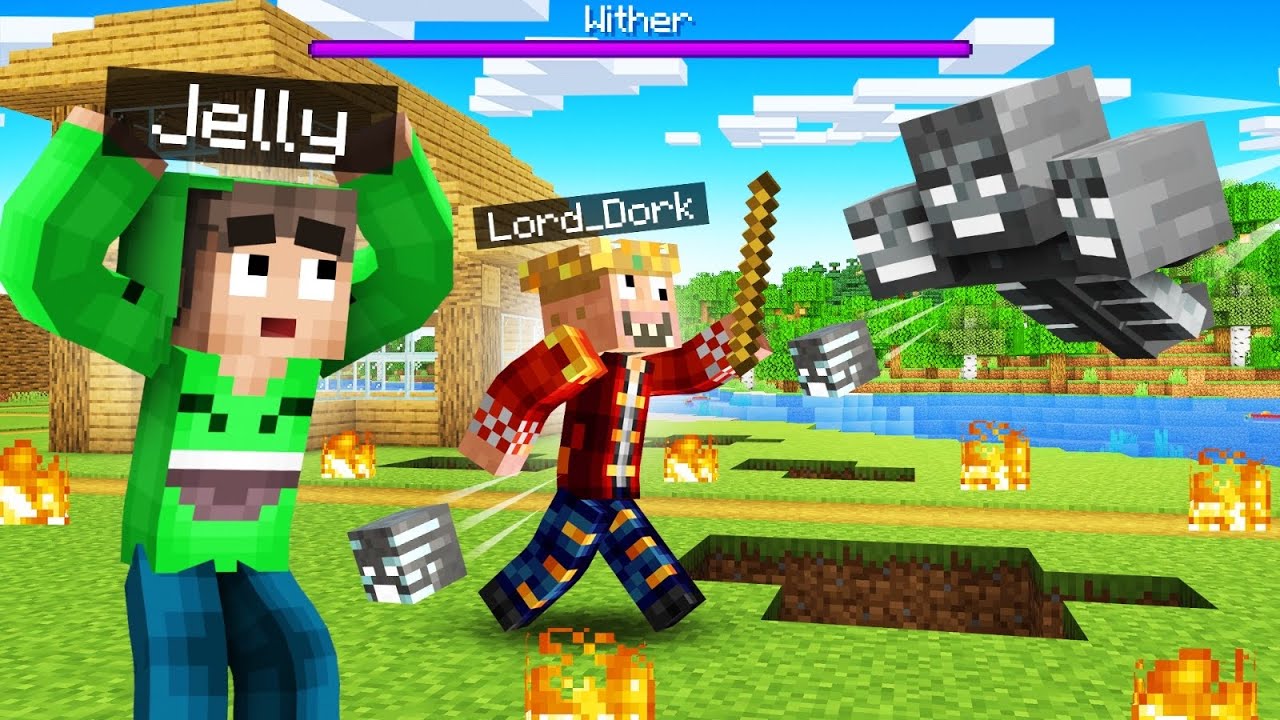 Defending DOODLE TOWN From The WITHER! (Minecraft)