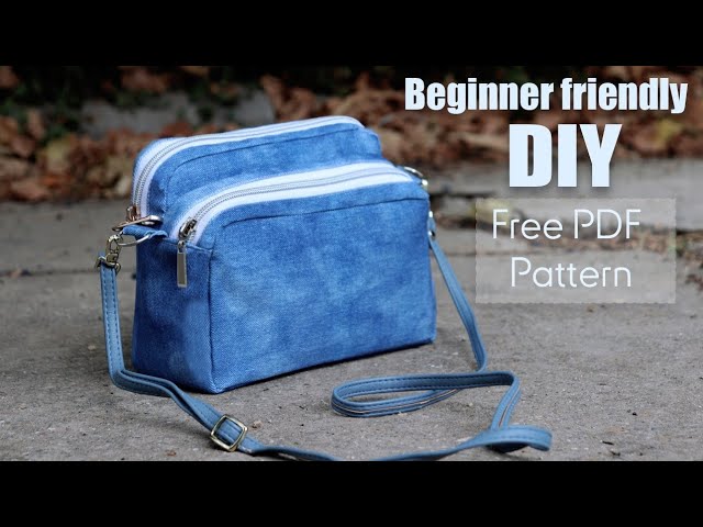 DIY Jeans Double Zipper Purse Bag sewing from Denim Cloth from Scratch ✅ FREE PDF PATTERN