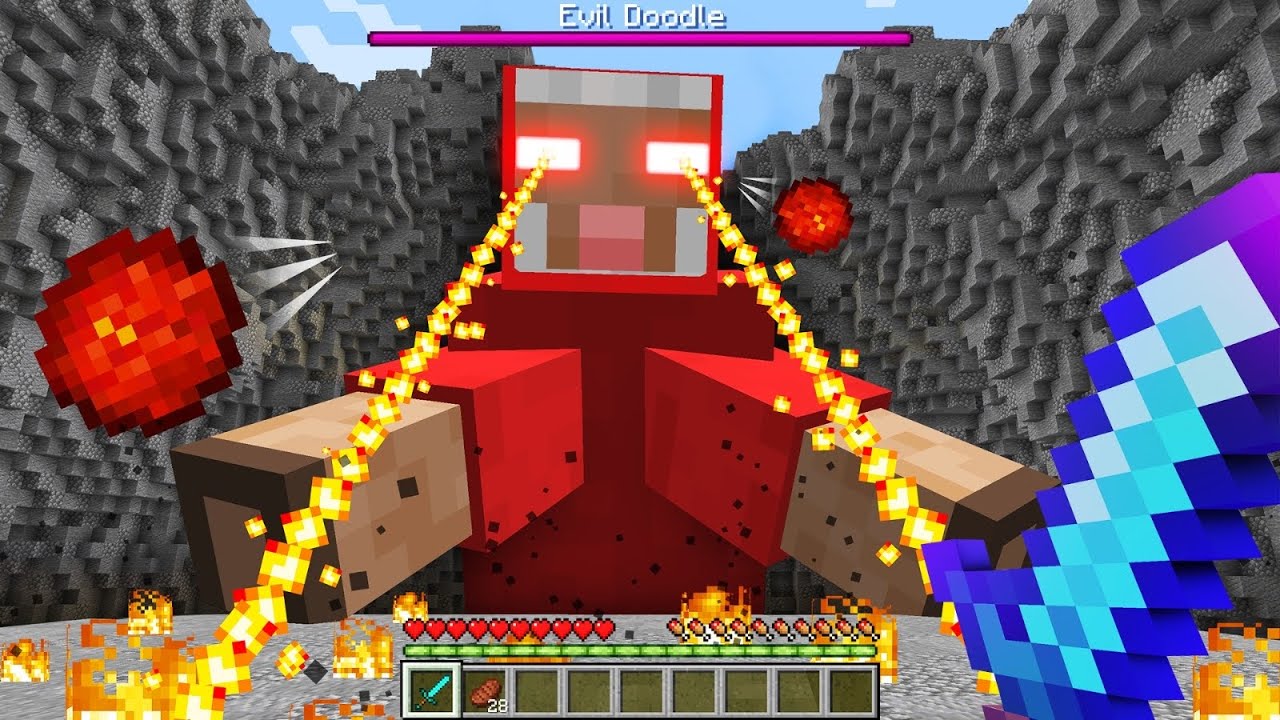 Fighting The FINAL BOSS of Doodle Town… (Minecraft Survival)