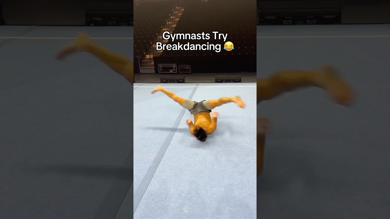 Gymnasts try breakdancing 😂 #gymnastics #gymnast #gym #sports #breaking #breakdance #olympics #d1