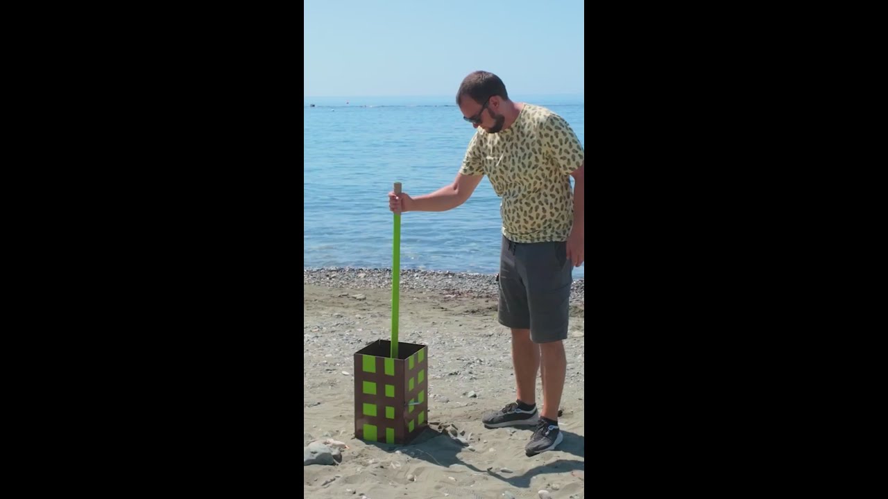 He’s making bricks with a real-life Minecraft tool 🧱