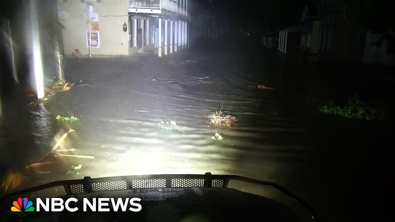 Hurricane Helene damage seen on streets of Cedar Key, Florida