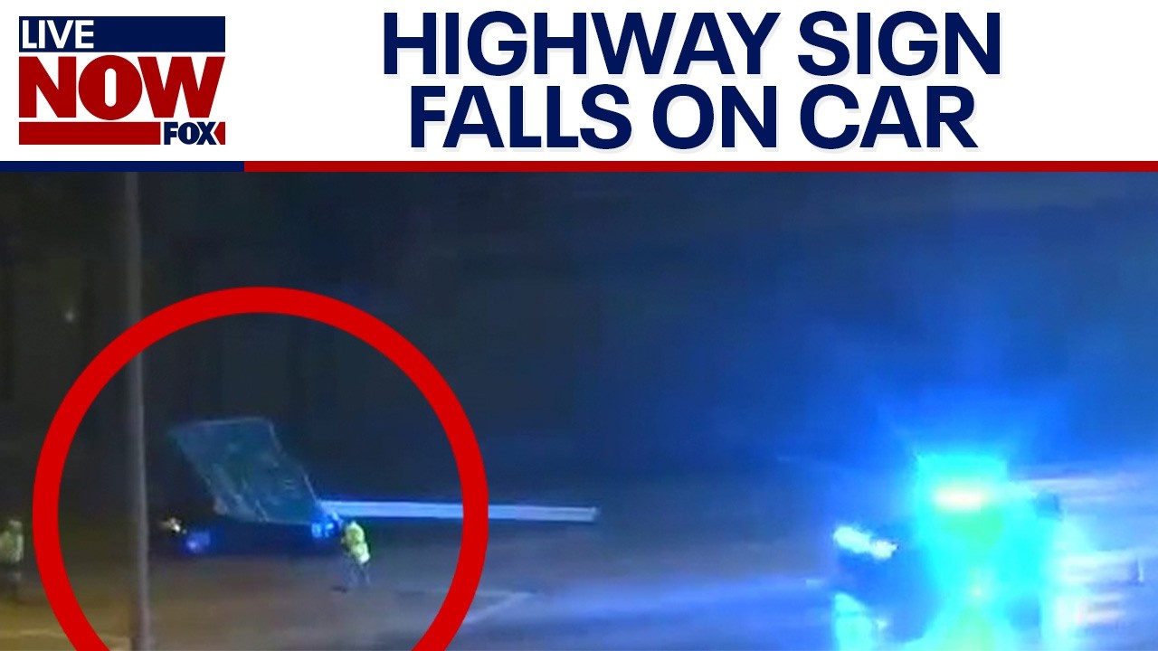 Hurricane Helene kills one person in Tampa: Highway sign falls on top of car | LiveNOW from FOX