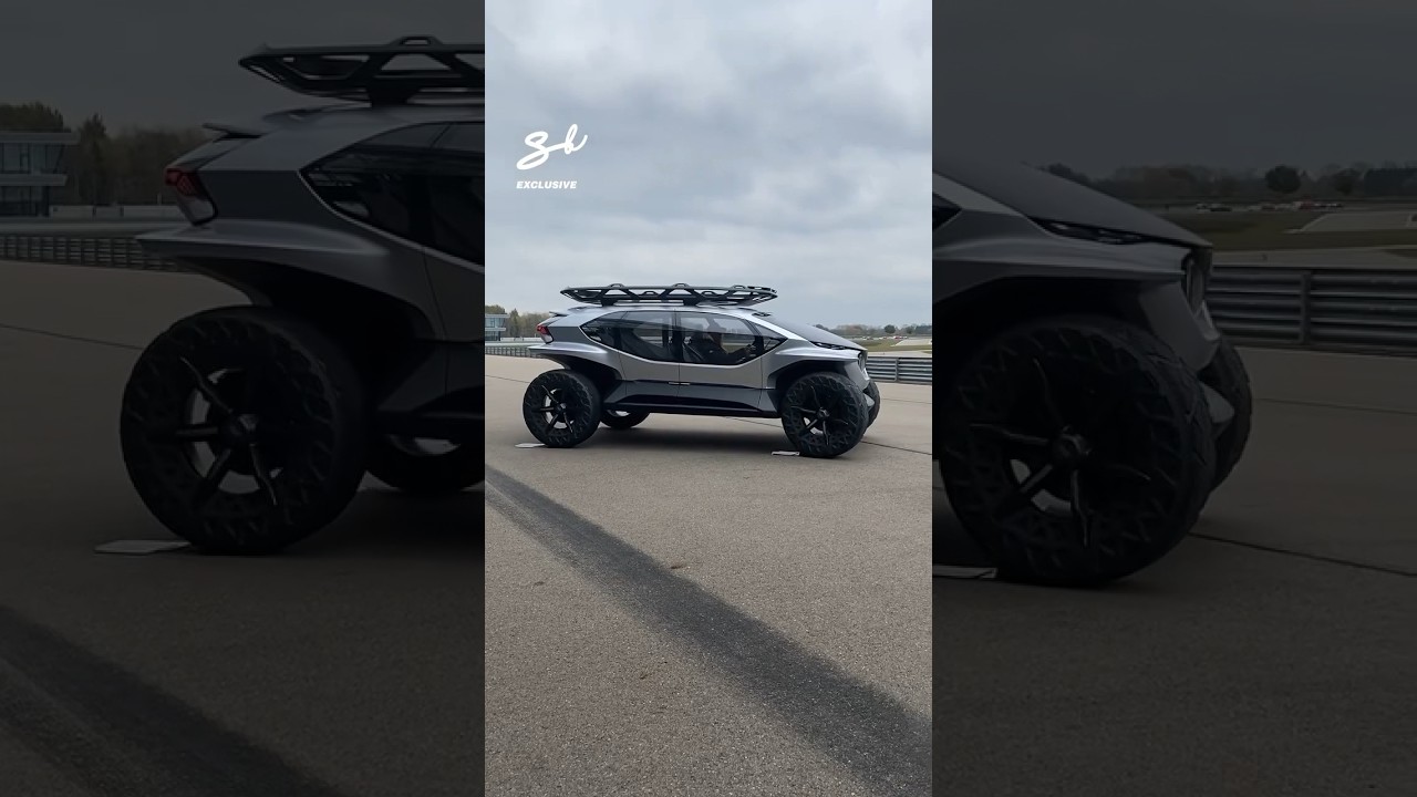 It comes with five drones that will light up your route…🤯 #audi #camping #cars