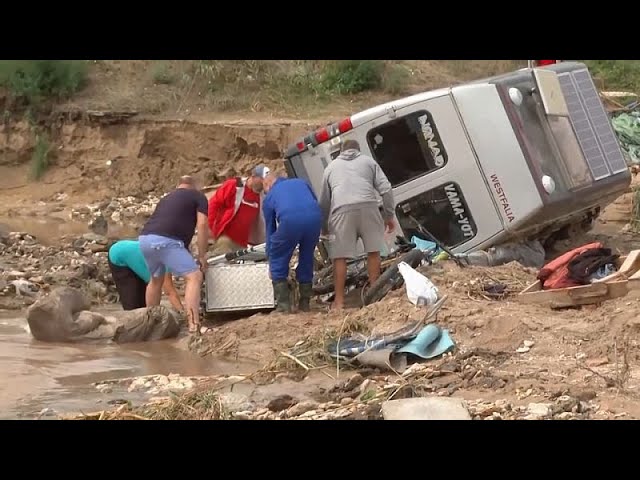 Locals survey damage after extensive flooding in eastern Romania