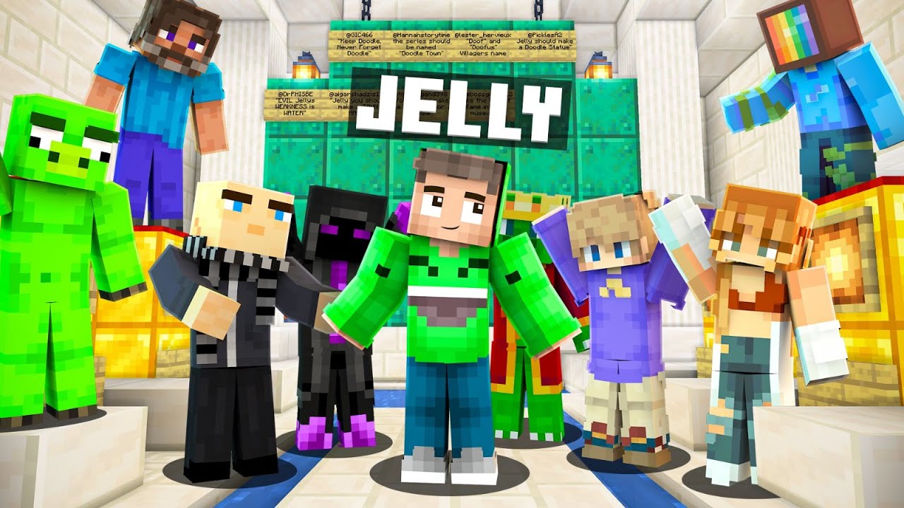 Making FANS HAPPY In Doodle Town! (Minecraft Survival)