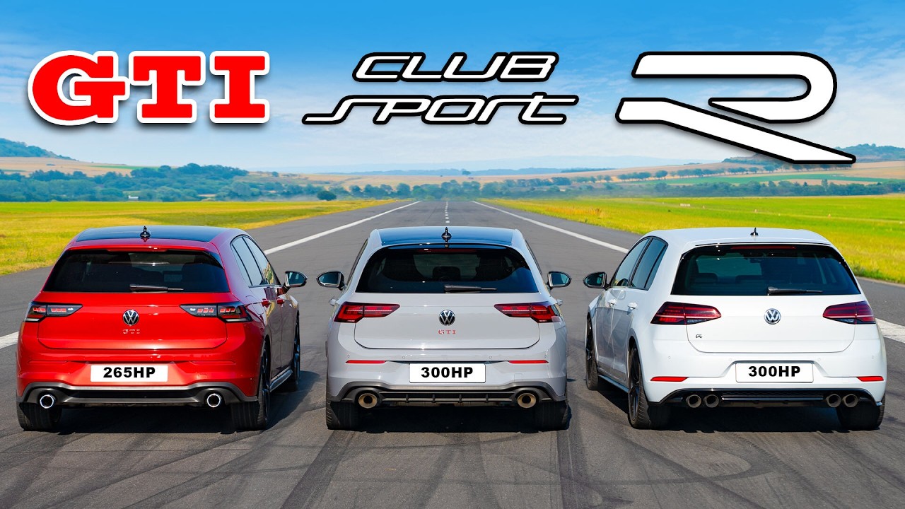 New Golf GTI v Old Golf R v Clubsport: DRAG RACE