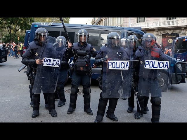 Protesters clash with police at Barcelona real estate fair
