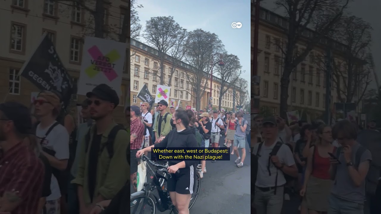 Protesters rally against far-right AfD party wins first state election in Germany | DW News