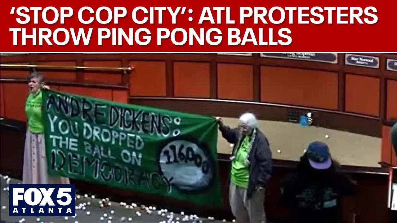 ‘Stop Cop City’ protesters throw ping pong balls at Atlanta City Council meeting | FOX 5 News