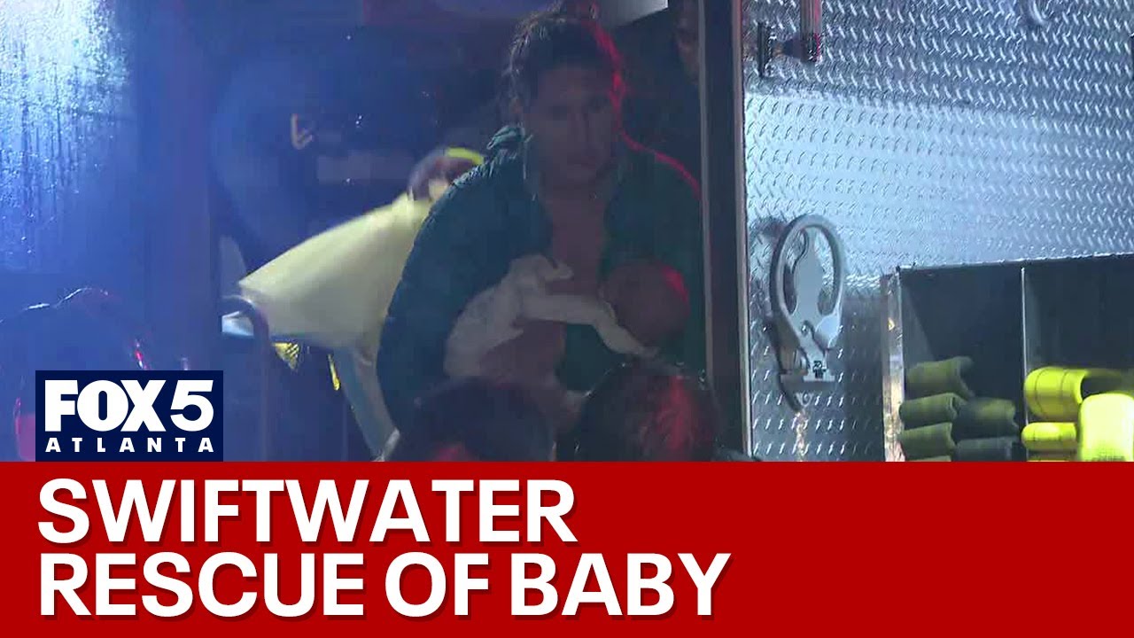 Swift water rescue in Buckhead involving baby