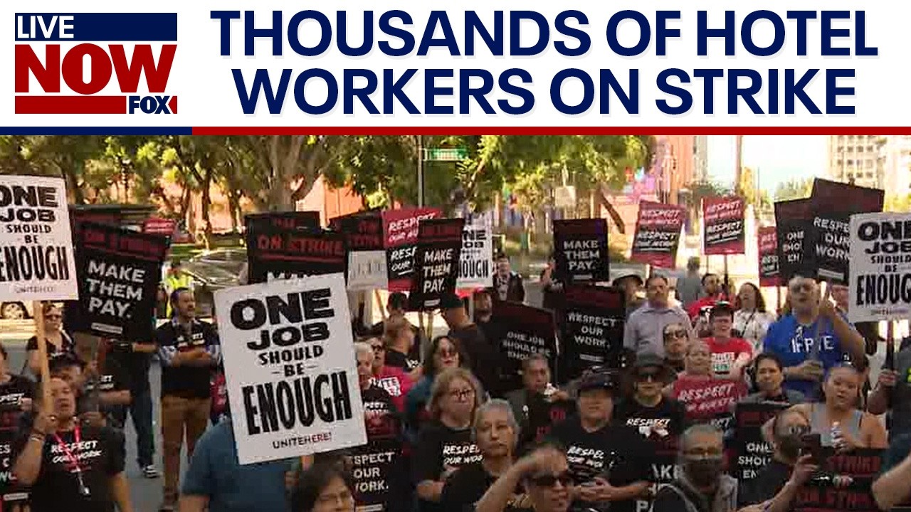 Thousands of hotel workers strike across major US cities | LiveNOW from FOX