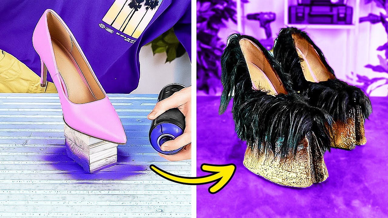 Turn Boring Shoes into Art 🎨 DIY Shoe Upgrades Using Everyday Materials 👟✨