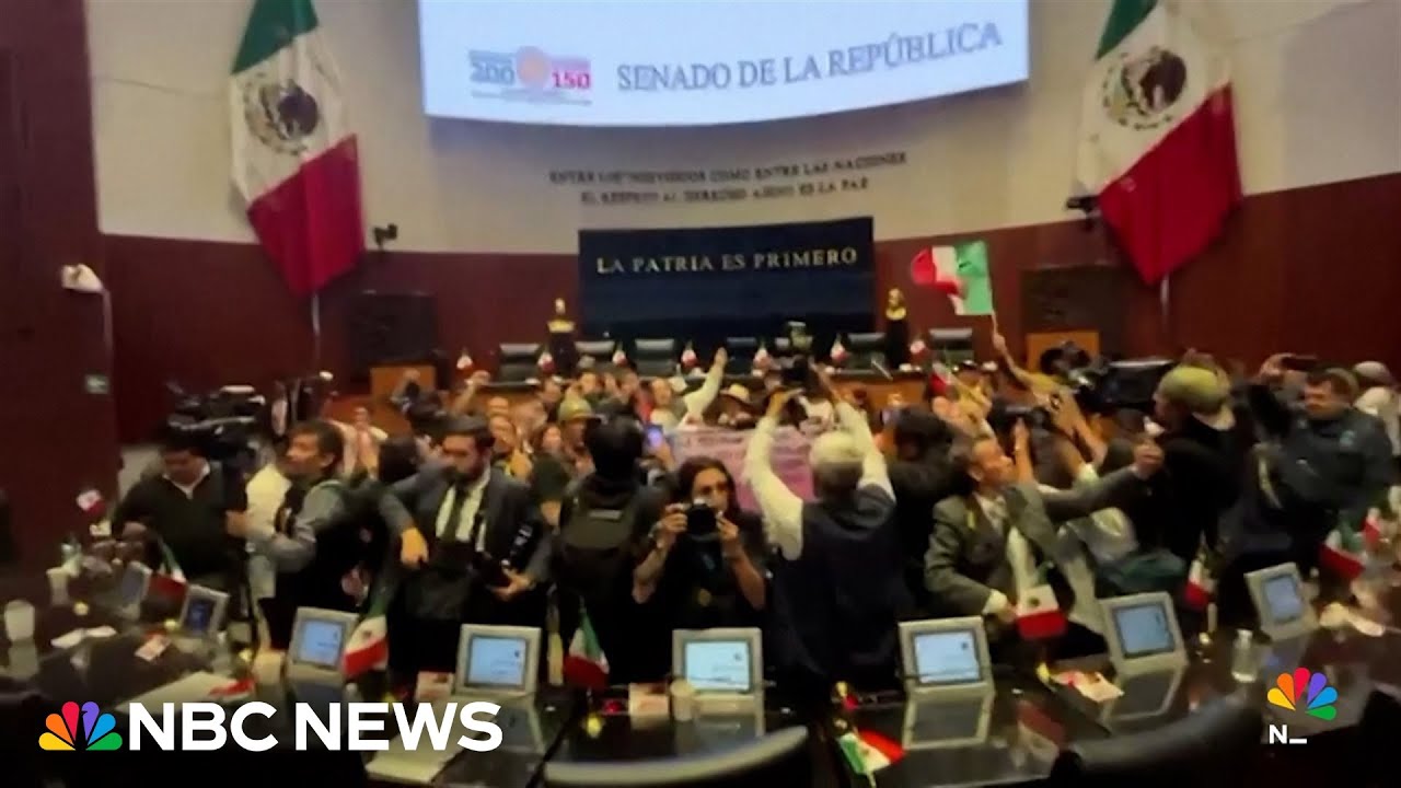 Watch: Protesters breach Mexico’s Senate, forcing judicial reform debate pause