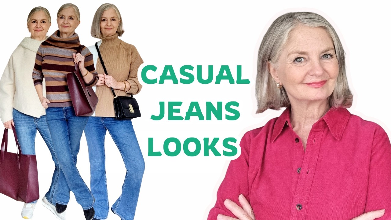 10 CASUAL OUTFITS FOR BOOTCUT JEANS – OVER 60