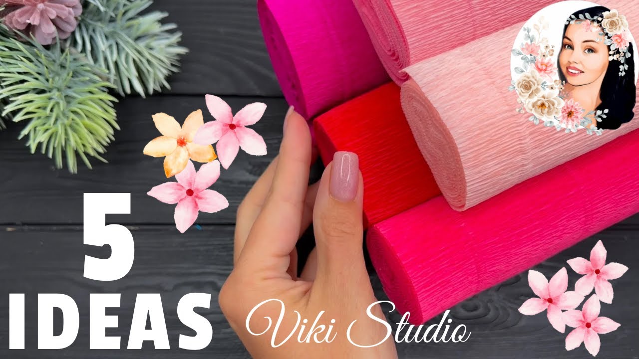 5 IDEAS 🌸 Crepe Paper Decoration Ideas Crepe Paper Flowers