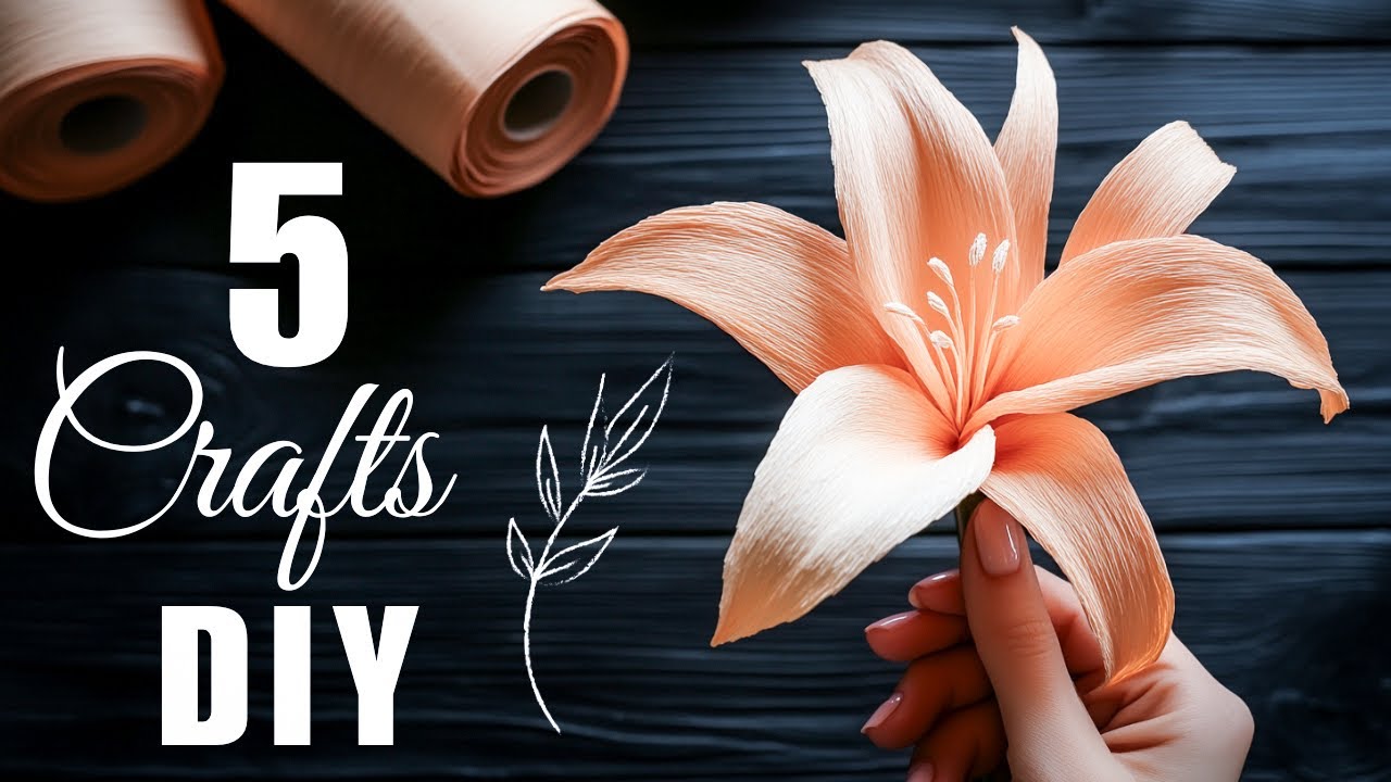 5 IDEAS 💥 Crepe Paper Decoration Ideas Crepe Paper Flowers