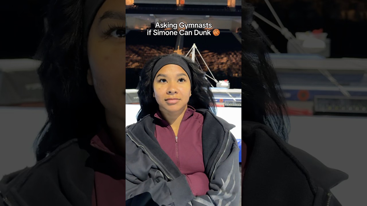 Can Simone Biles dunk a basketball? 🏀 #gymnastics #gymnast #olympics #basketball #dunk #bball #d1