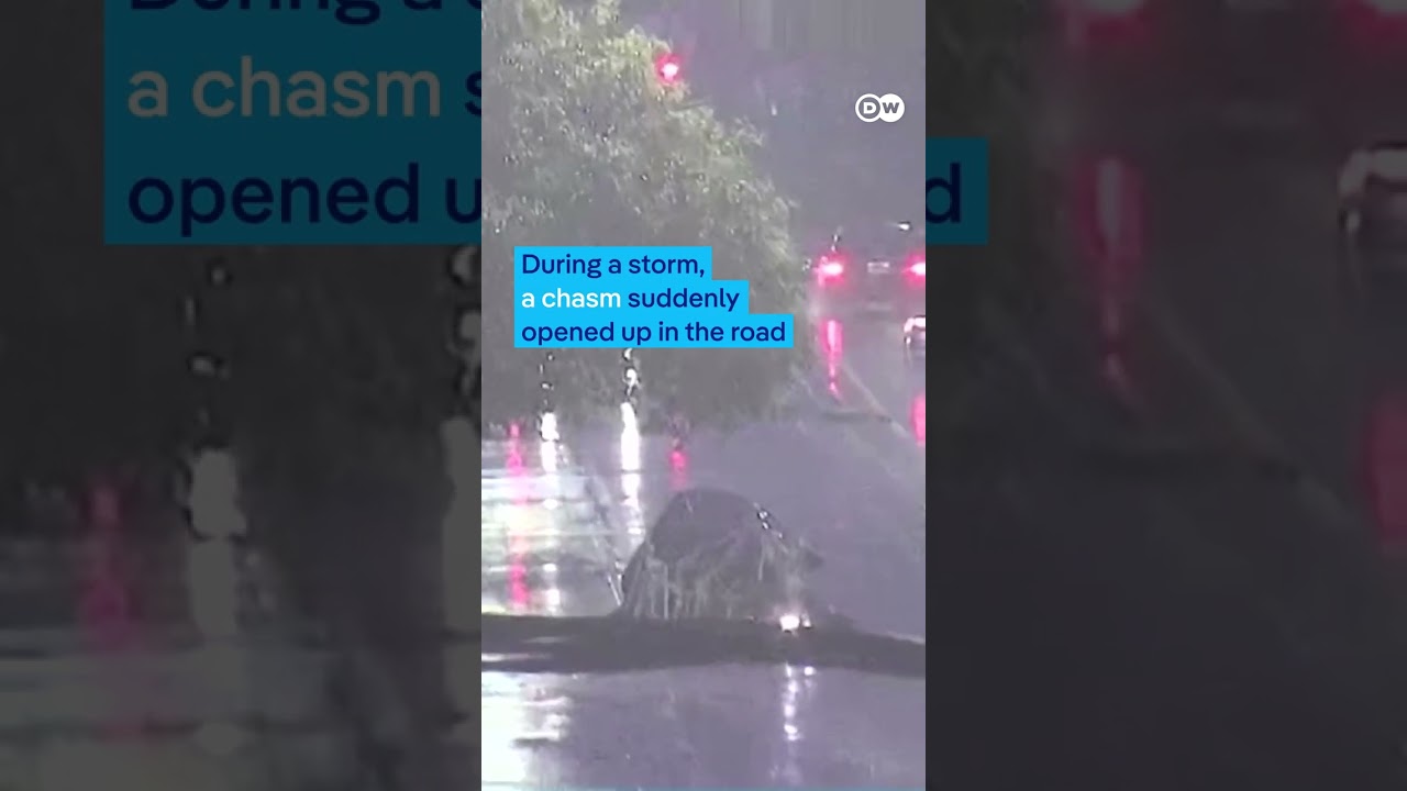 Car falls into sinkhole while driving in Argentina | DW News