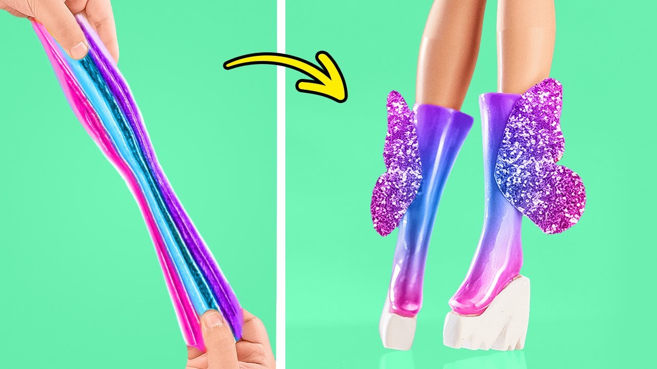 DIY BARBIE SHOES 👠💖 GORGEOUS DOLL CRAFTS & HACKS