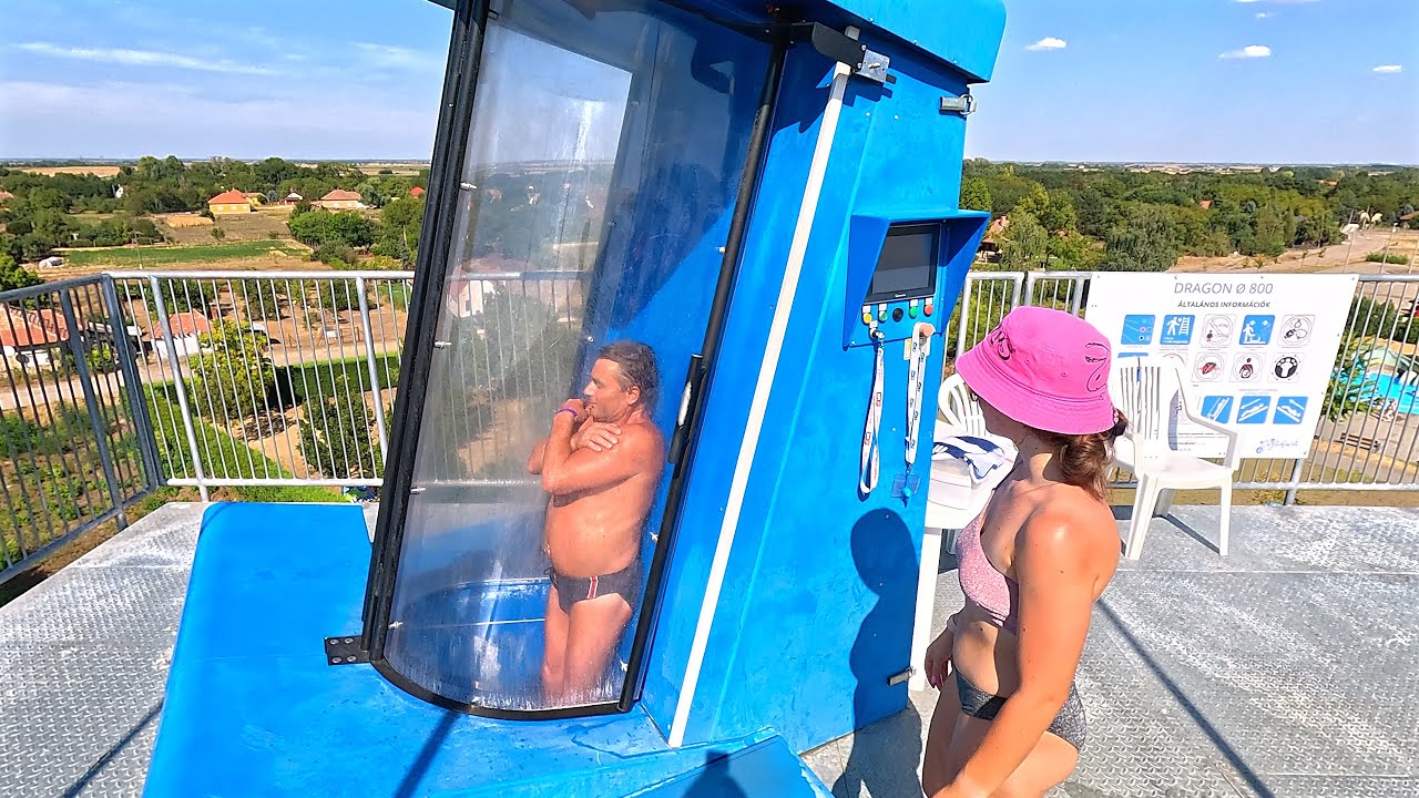 Dragon Water Slide at AquaCentrum 🇭🇺