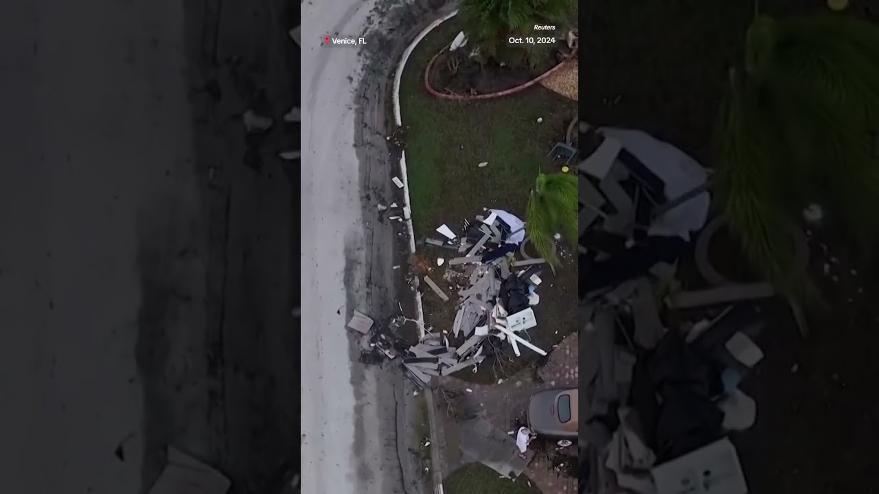 Drone footage shows extensive damage in Florida after Hurricane Milton