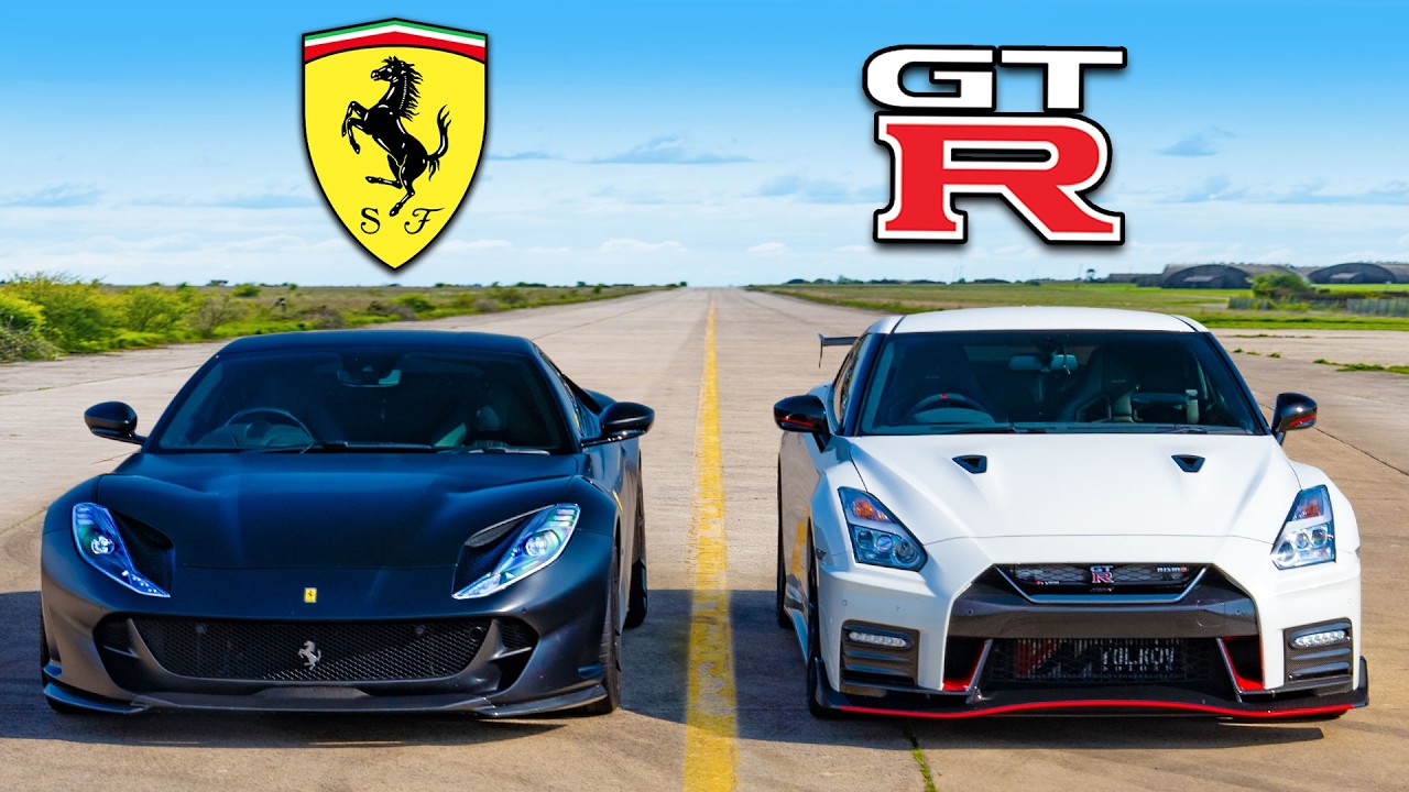 Ferrari V12 vs NISMO V6: DRAG RACE