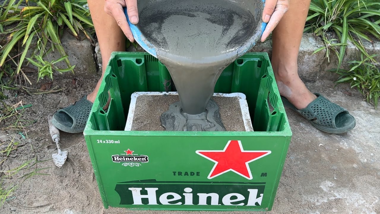 Flower pots craft // Easy make Beautiful Flower pots from Cement and Beer Barrels
