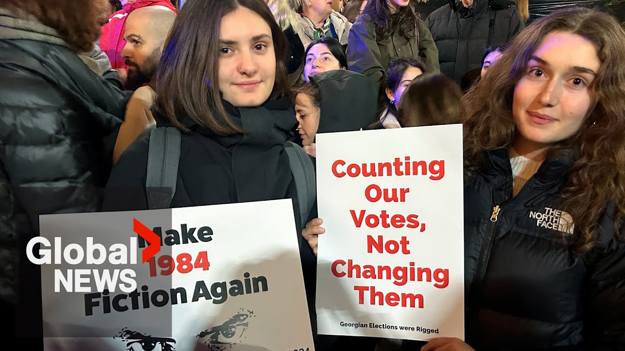 Georgians protest disputed election, believe results were rigged in favour of pro-Russia party