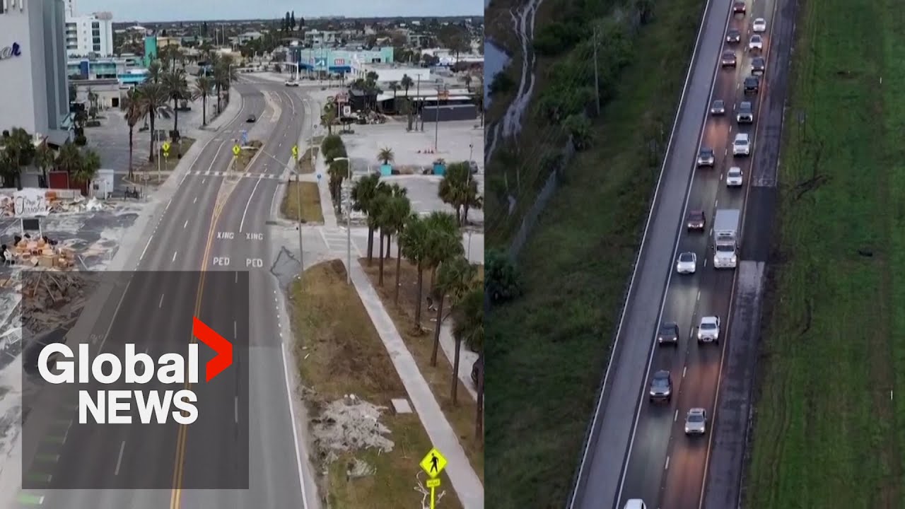 Hurricane Milton: Drone shows empty streets, evacuations as Florida braces for monster storm