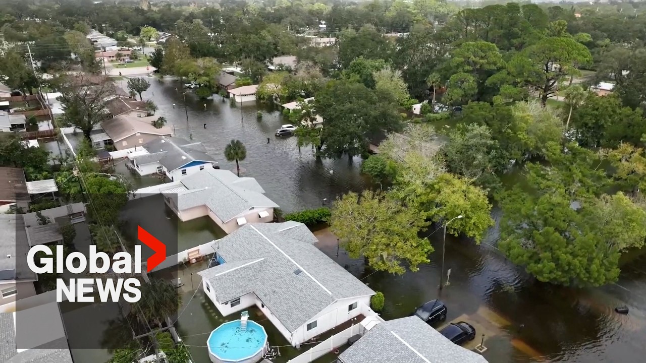Hurricane Milton: Drone shows path of destruction left by powerful storm