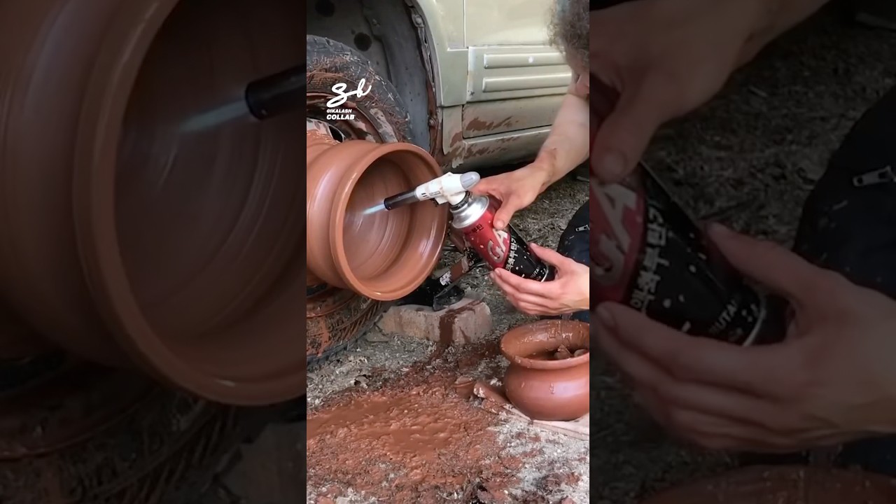 I used to think pottery was boring, but not anymore! 🤯 #pottery #cars #tires