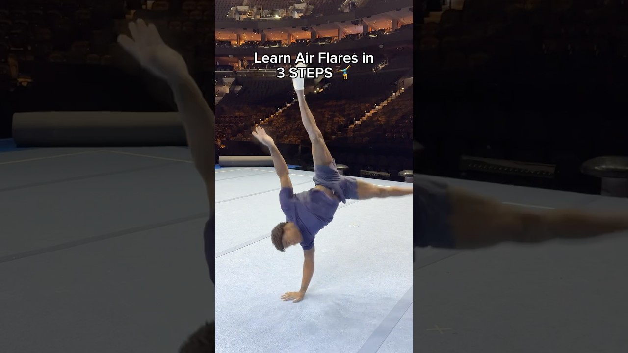 Learn air flares in 3 steps from Frederick Richard 💪 #gymnast #gymnastics #bboy #olympics #flares