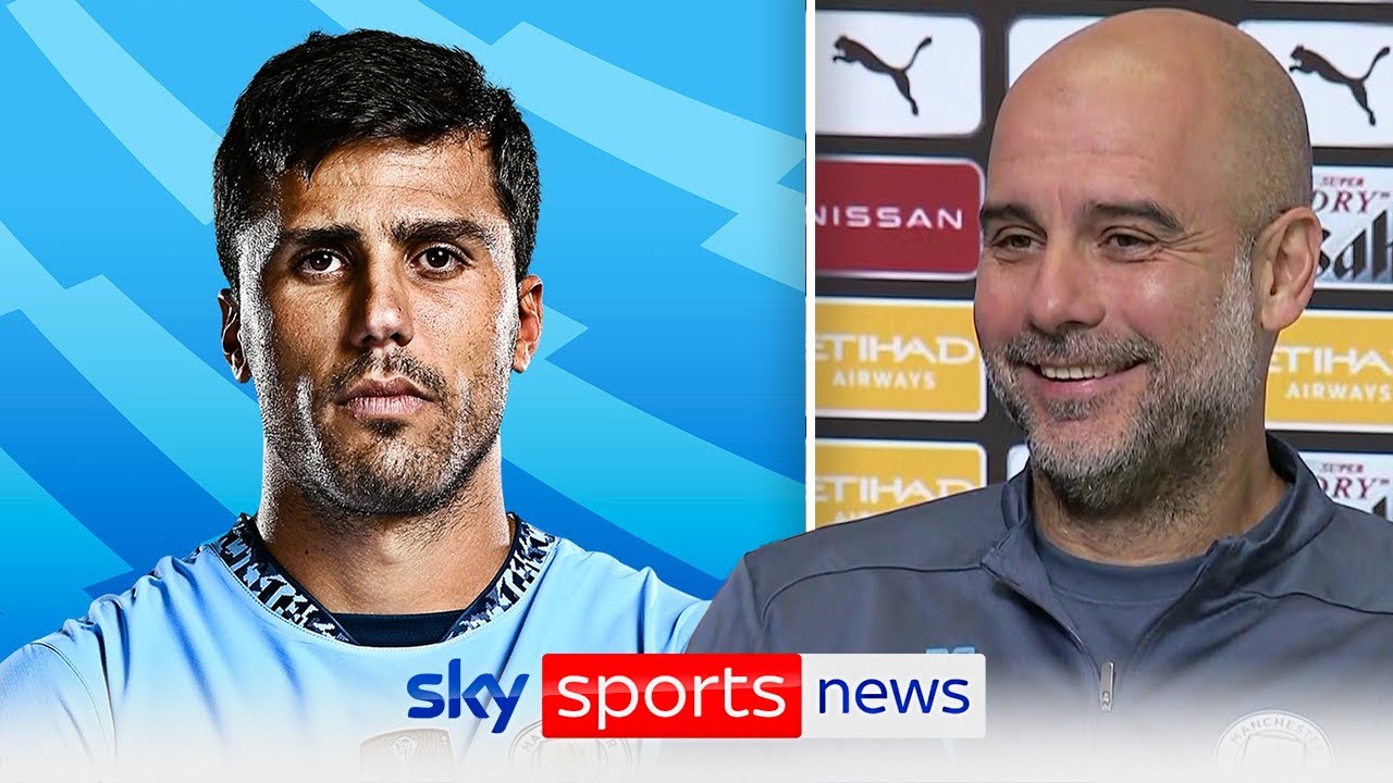 Pep Guardiola congratulates Rodri after he won the Ballon D’or