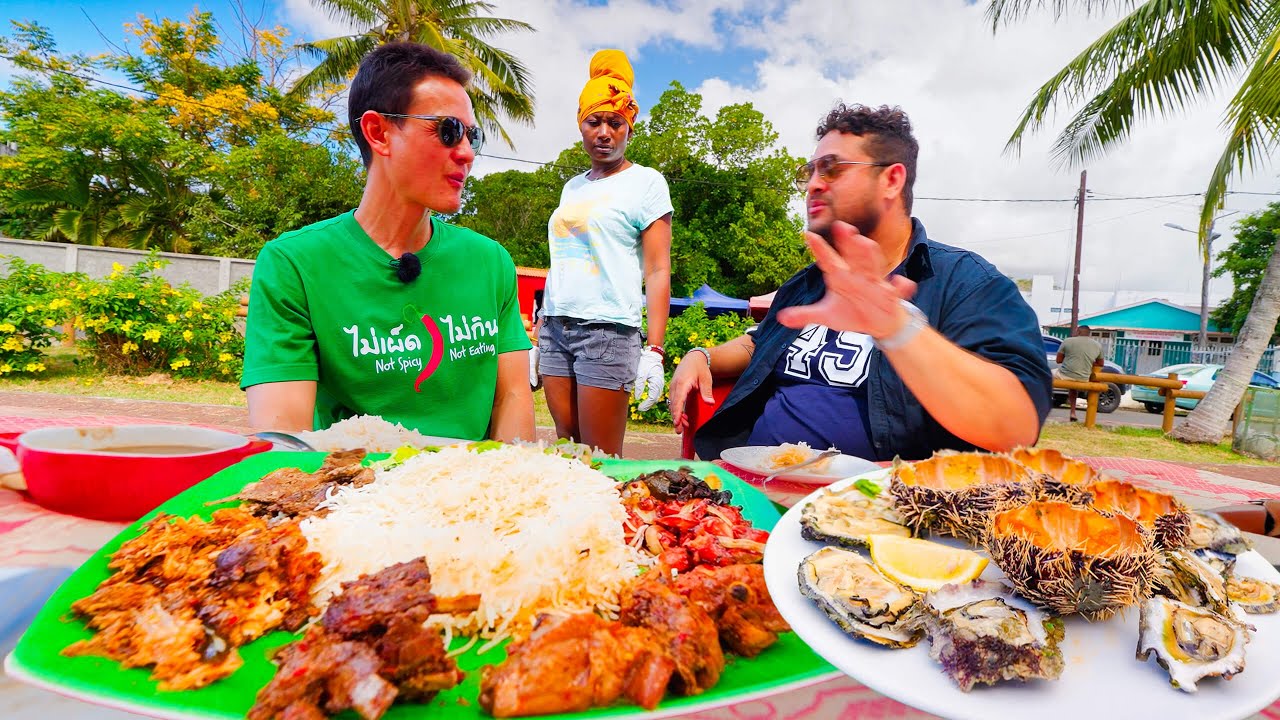 Queen of Seafood!! STONEFISH + SEA URCHIN in Mauritius, East Africa!!