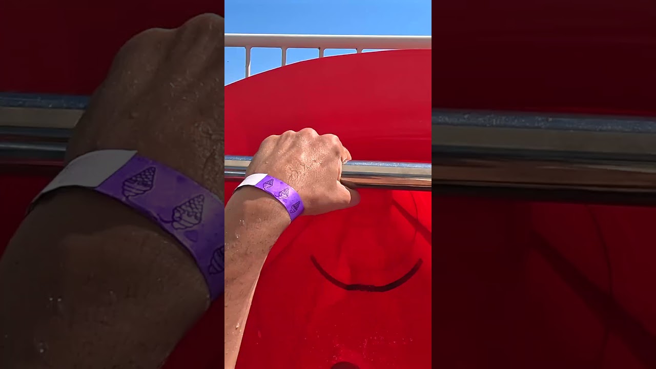 Red Water Slide at AquaCentrum 🇭🇺