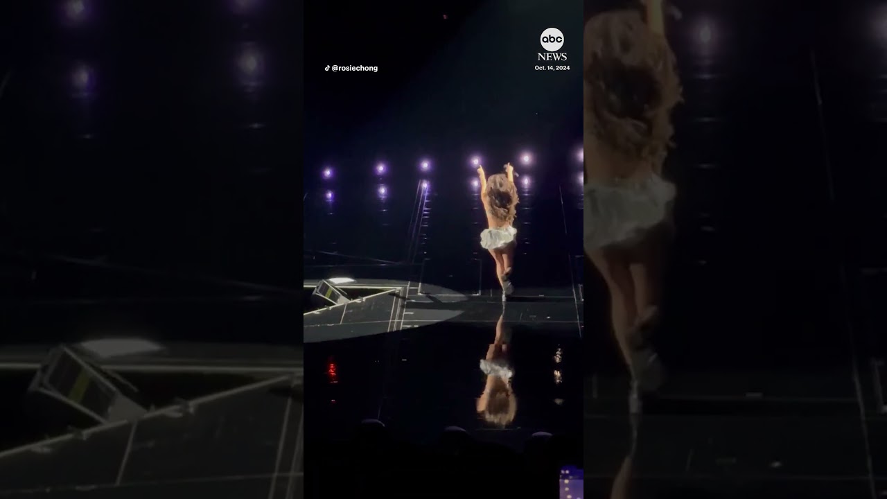 Singer Olivia Rodrigo falls through hole in stage during concert – ABC News