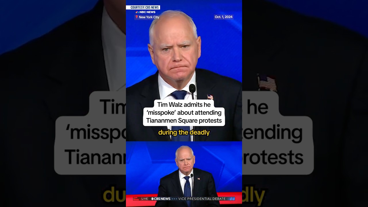 Tim Walz admits he ‘misspoke’ about attending Tiananmen Square protests
