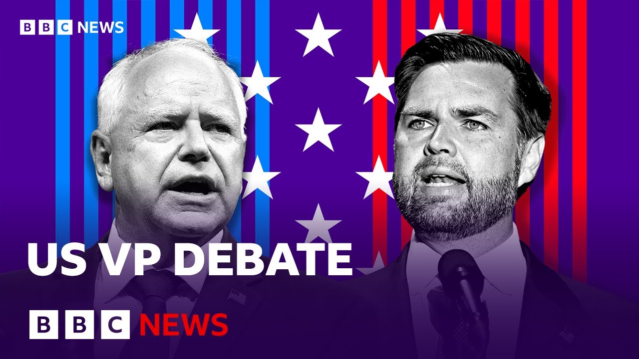 Tim Walz and JD Vance in US vice-presidential debate | BBC News