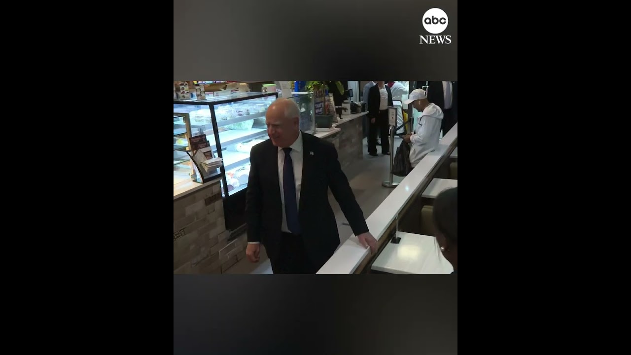 Tim Walz and wife Gwen grab a bite to eat after VP debate