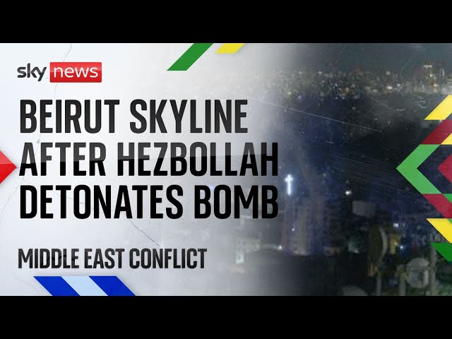 Watch live: Beirut skyline after Hezbollah ‘detonates bomb’ against Israeli forces