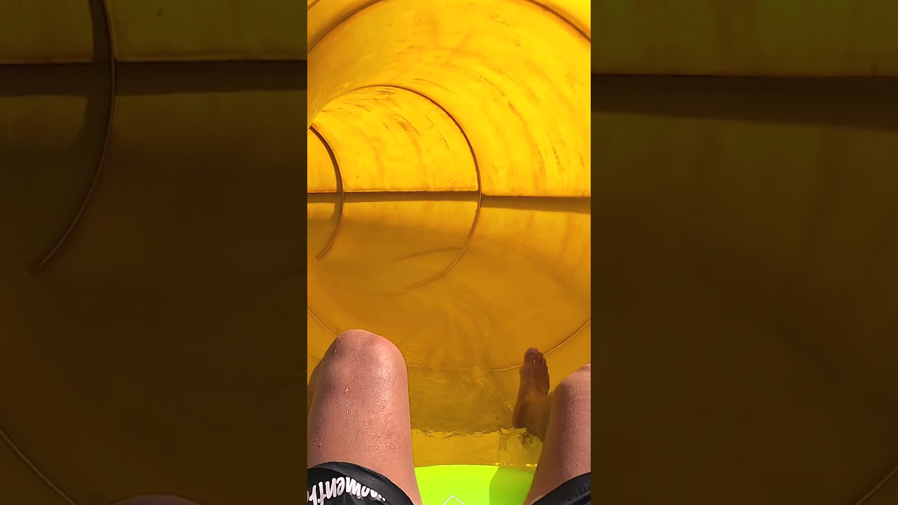 Yellow Water Slide at AquaCentrum 🇭🇺