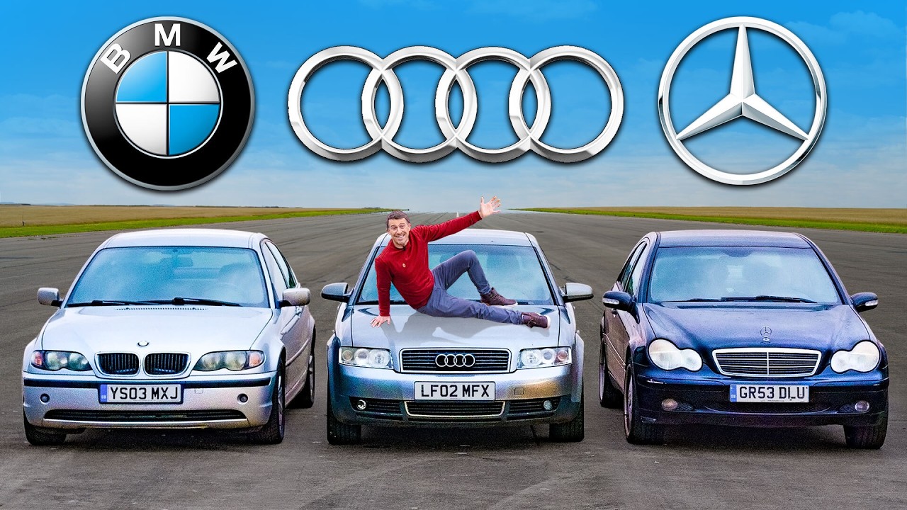 BMW v Mercedes v Audi: £1,000 DRAG RACE!